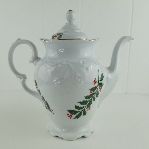 Royal Kent Holiday Holly Coffee Pot & Lid Poland - Picture 11 of 13